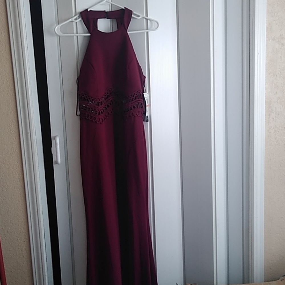 Burgundy Floor  Length Gown (prom or bridesmaid)